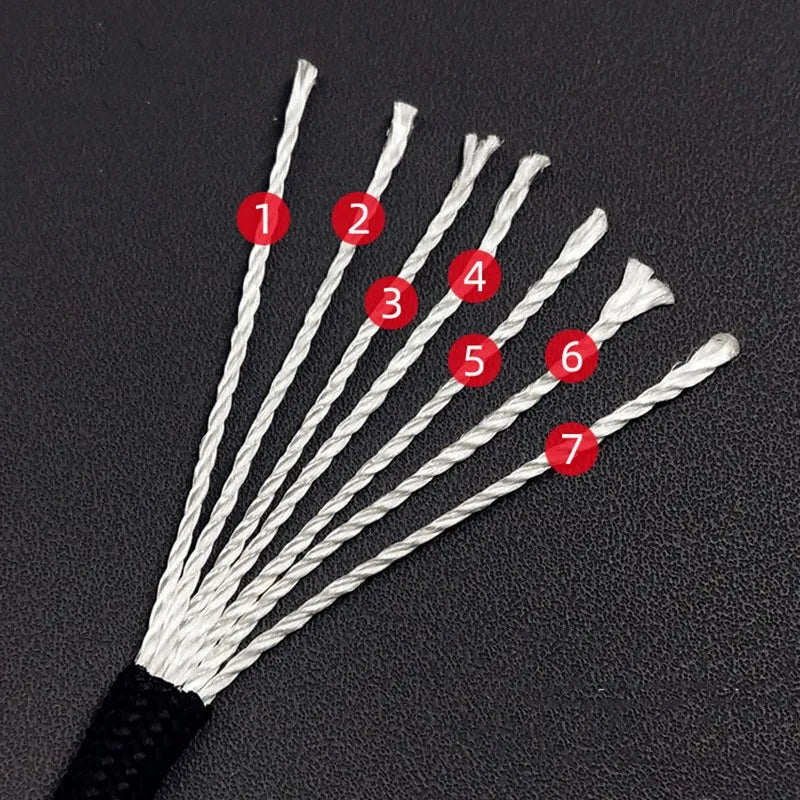 7 interior paracord strands revealed