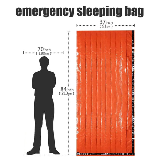 Emergency Sleeping Bag – Mylar Thermal Blanket, Waterproof Survival Shelter