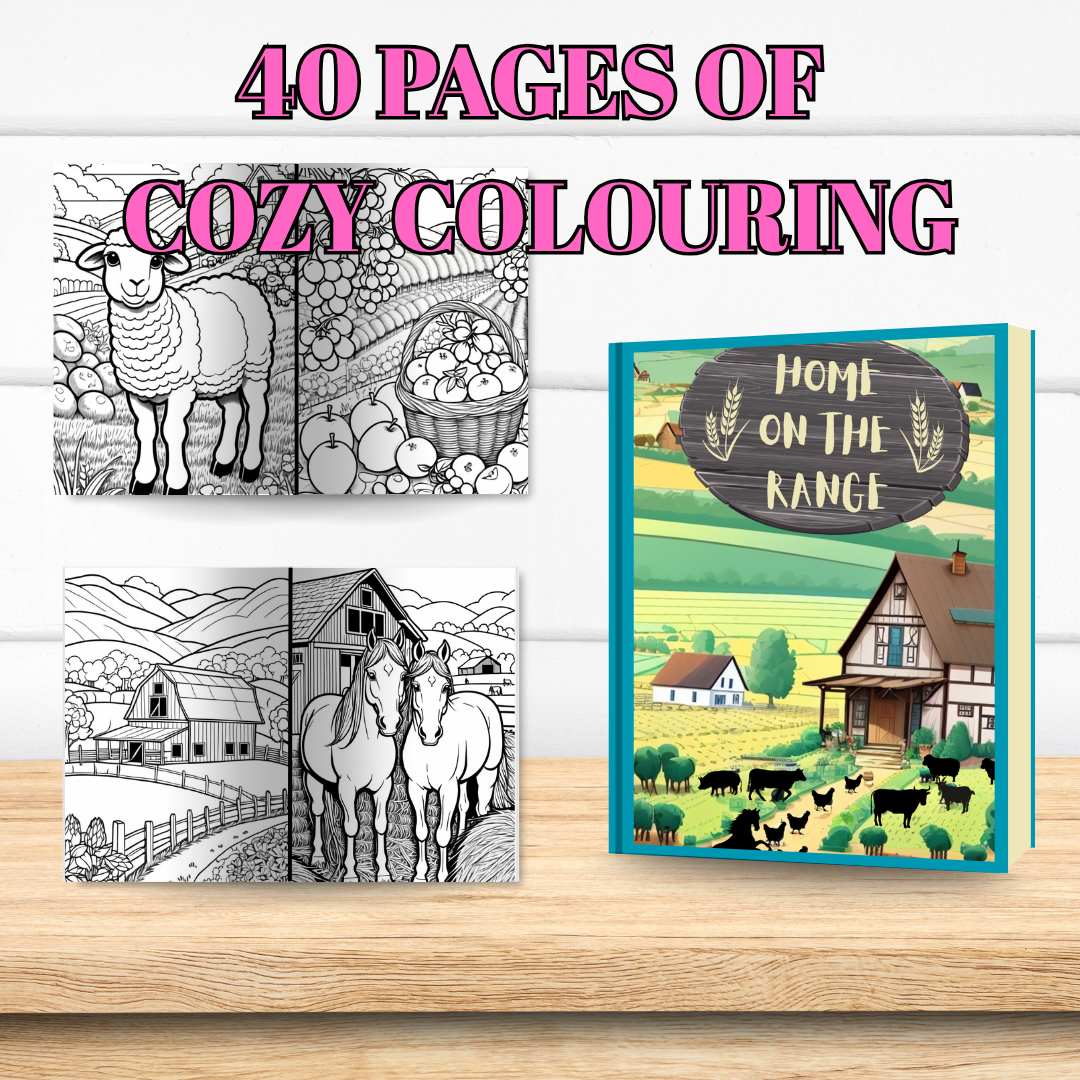 Homestead Mindfulness Coloring Book PDF | Adult Farm Life Coloring Pages | Rustic Nature Stress Relief Printable